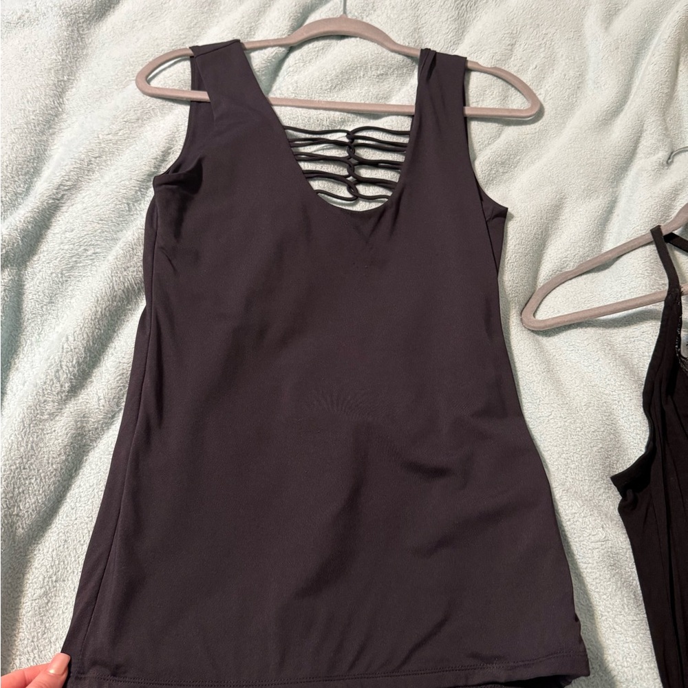 Buckle Black Strappy Tank Top
